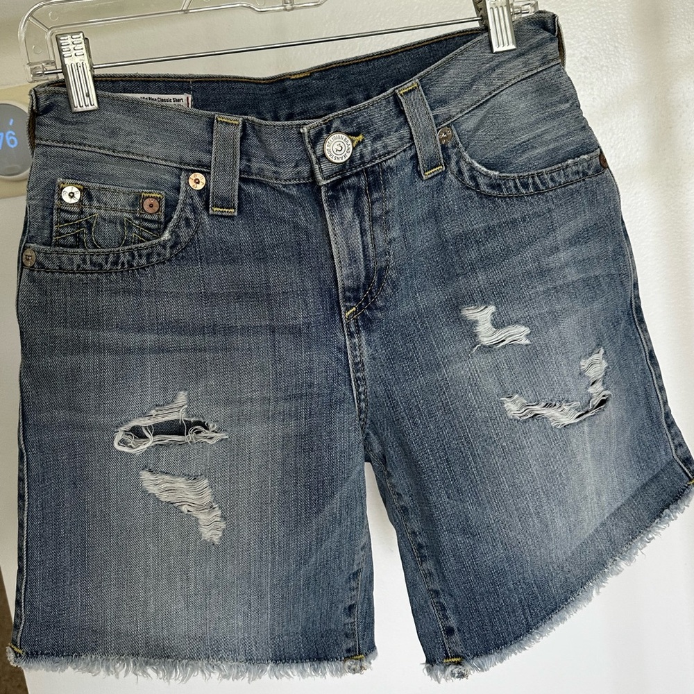 True Religion Jayde Mid Rise Classic Cutoff Shorts
